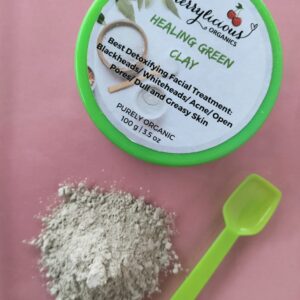 Cherrylicious organics healing green clay mask.